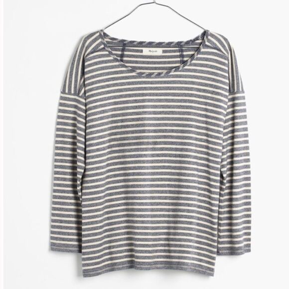 ✨HP✨Madewell Striped Chart Tee/ Navy and Cream✨ - Picture 4 of 6